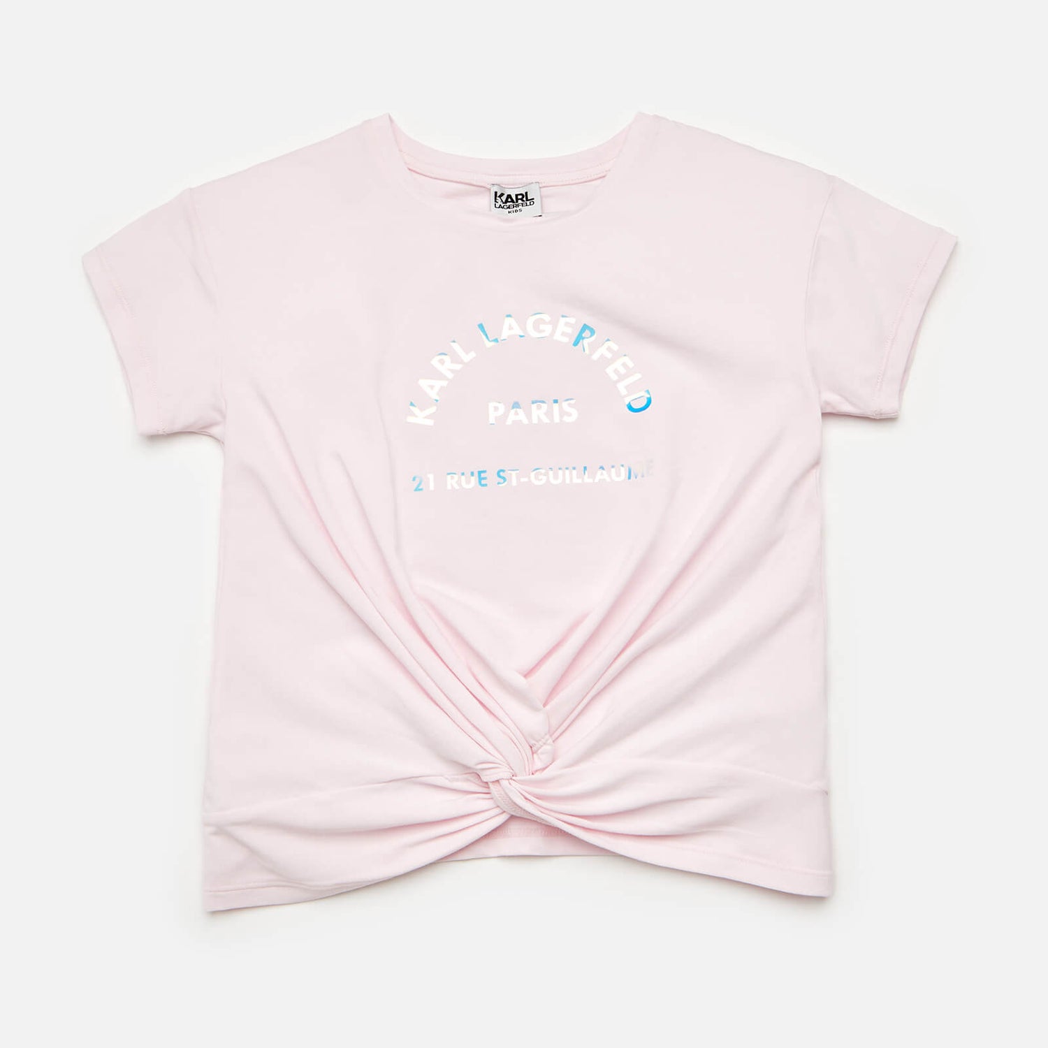 KARL LAGERFELD Girls' Tie Front T-Shirt - Pink
