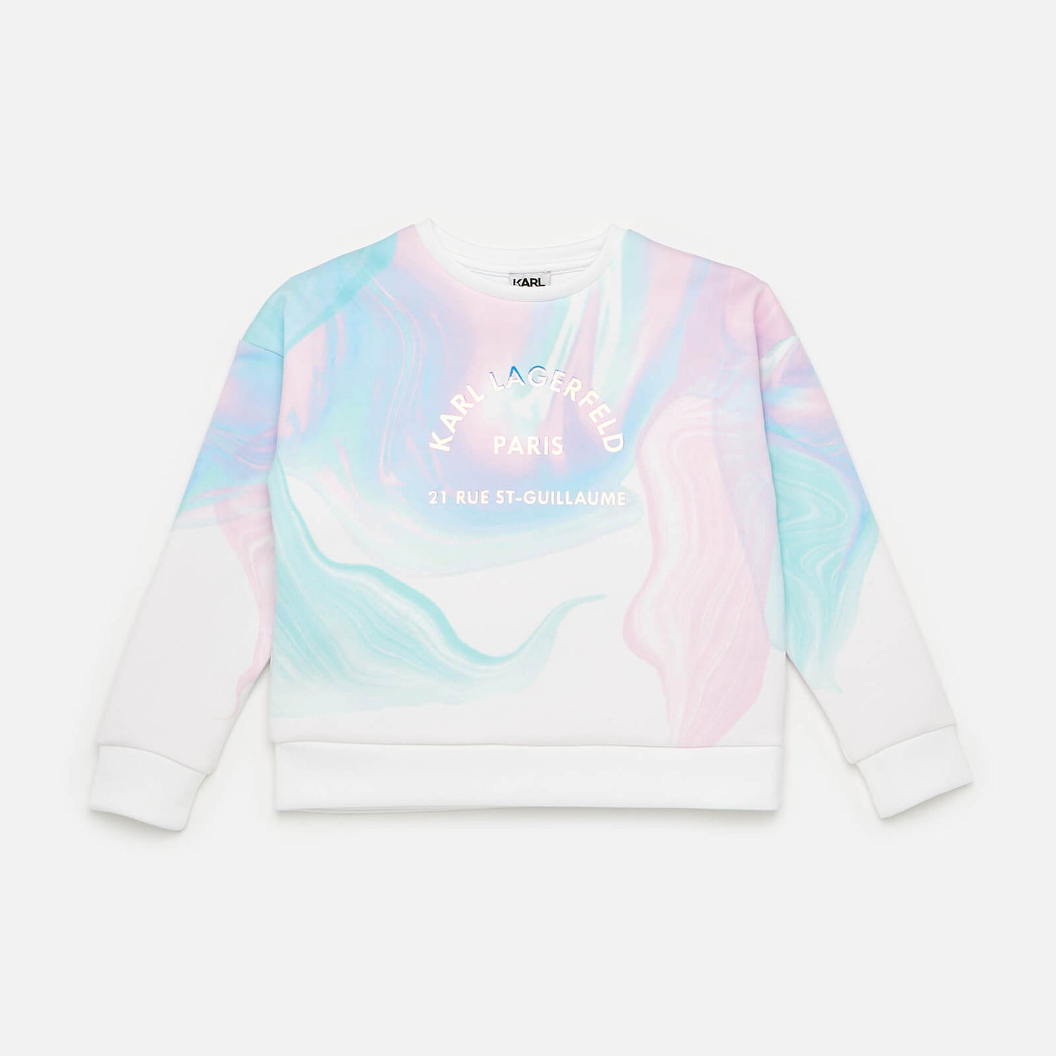 KARL LAGERFELD Girls' Marble Logo Sweatshirt