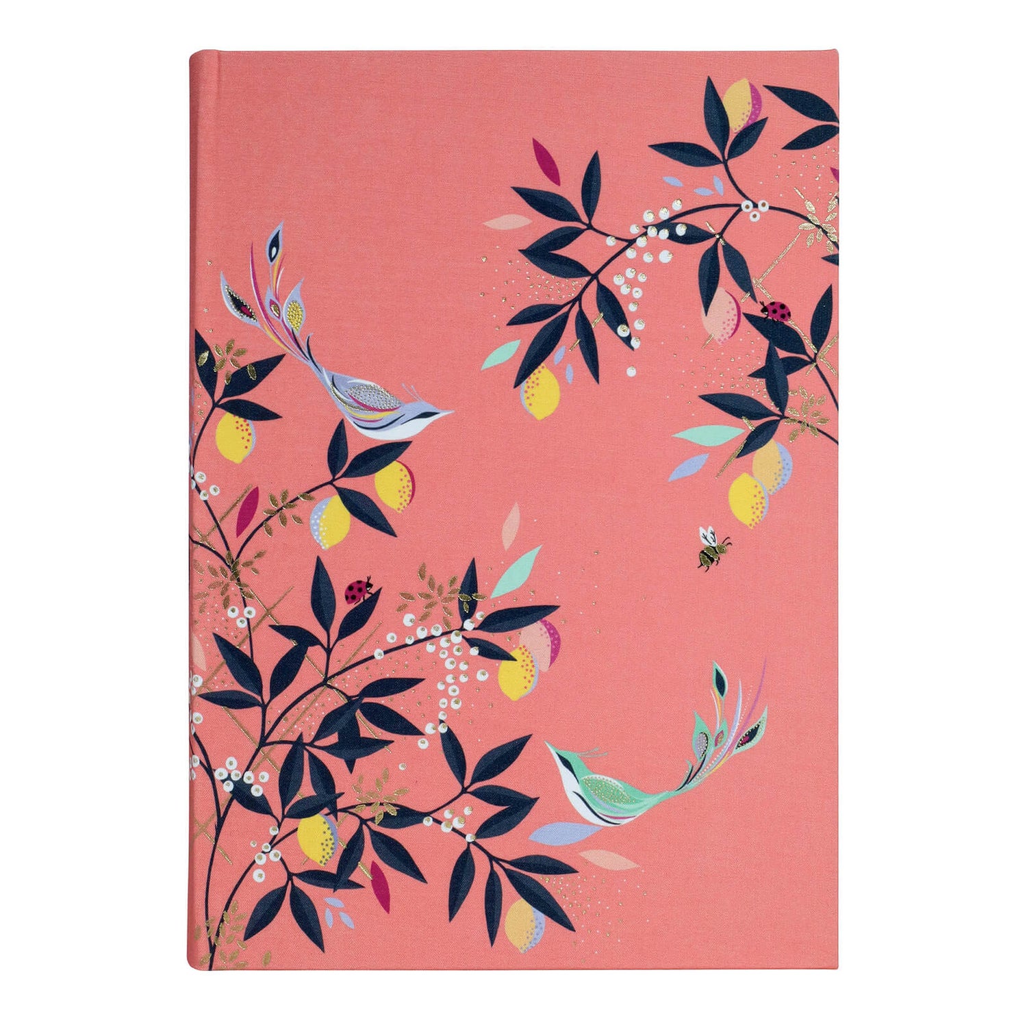 Sara Miller Floral Premium Fabric A5 Journal - Pink