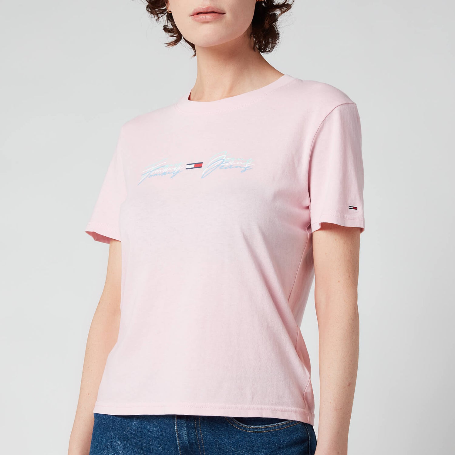 Tommy Jeans Women's TJW Linear Logo T-Shirt - Romantic Pink