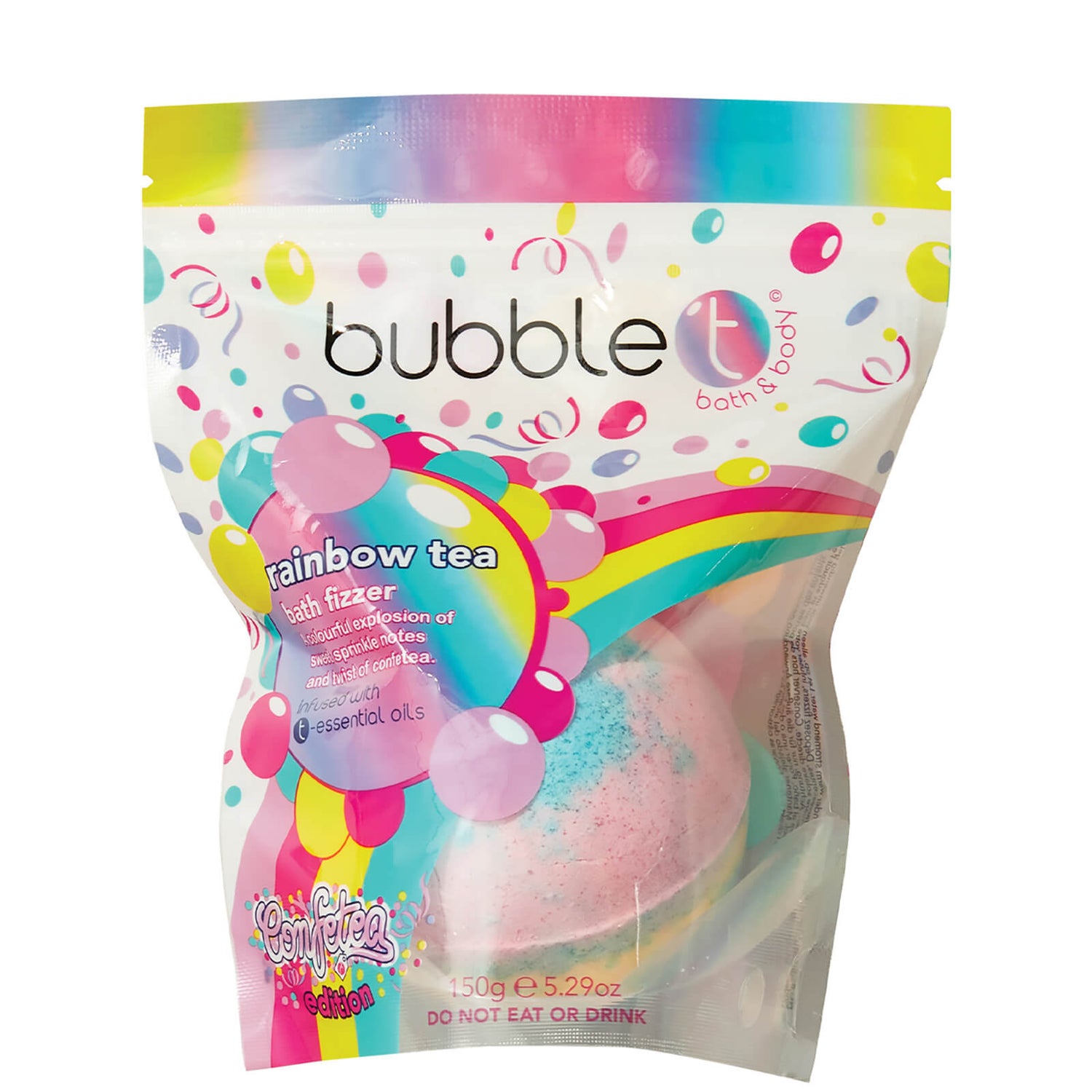 Bubble T Confetea Rainbow Bath Fizzer 150g