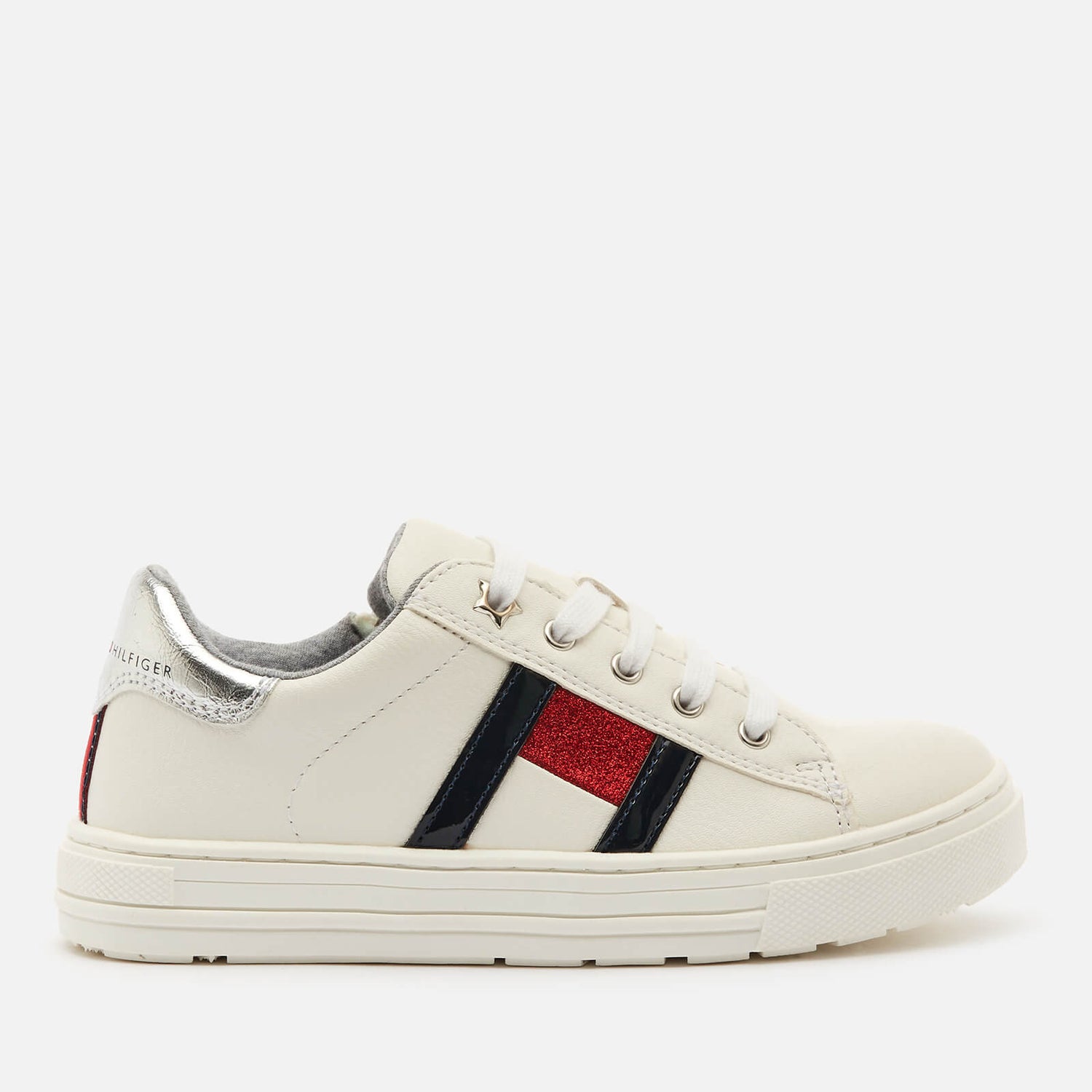 Tommy Hilfiger Kids' Low Cut Lace Up Sneakers - White/Multicolour
