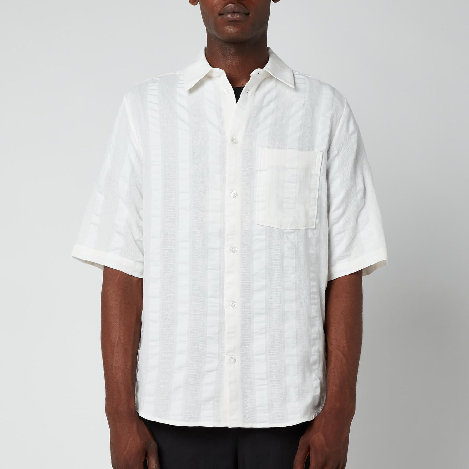 Holzweiler Men's Blyg Short Sleeve Shirt - Ecru Stripe