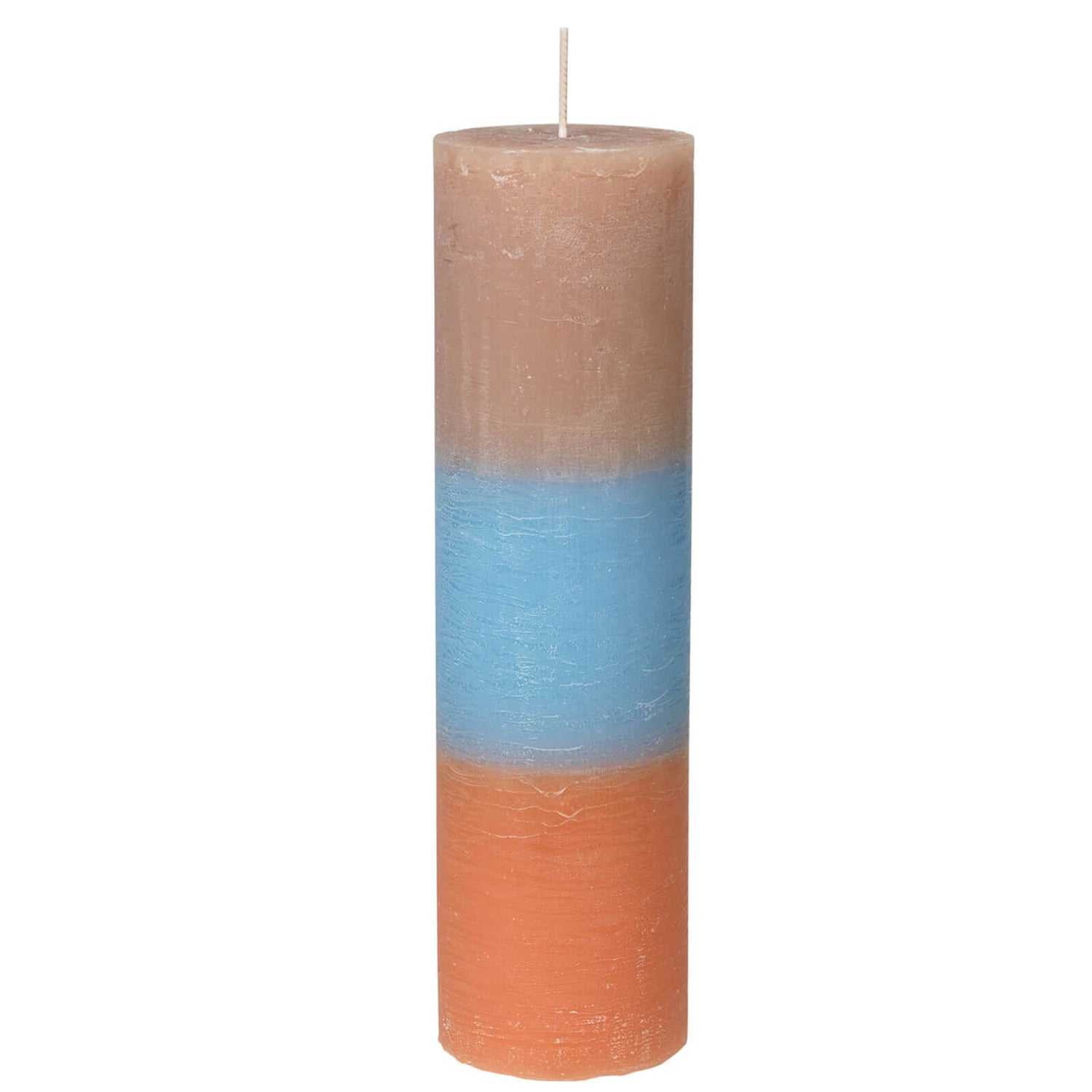 Broste Copenhagen Rainbow Pillar Candle - Blue