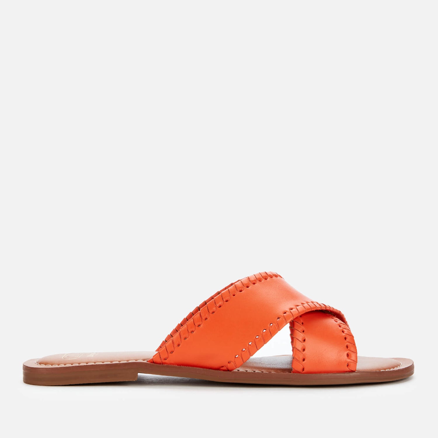 Dune Women's Lindsy Leather Flat Sandals - Orange