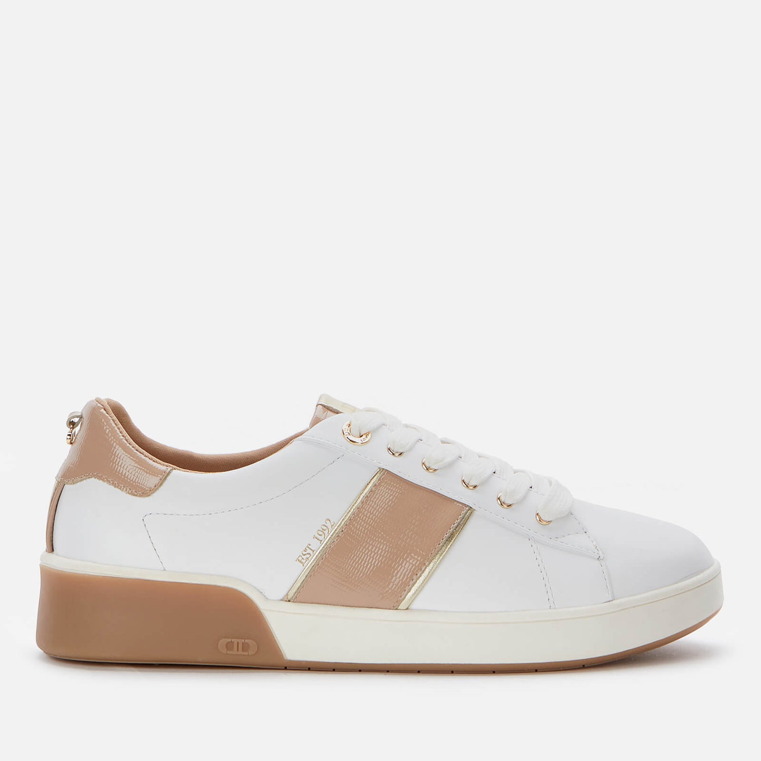Dune Women's Eden Leather Low Top Trainers - White