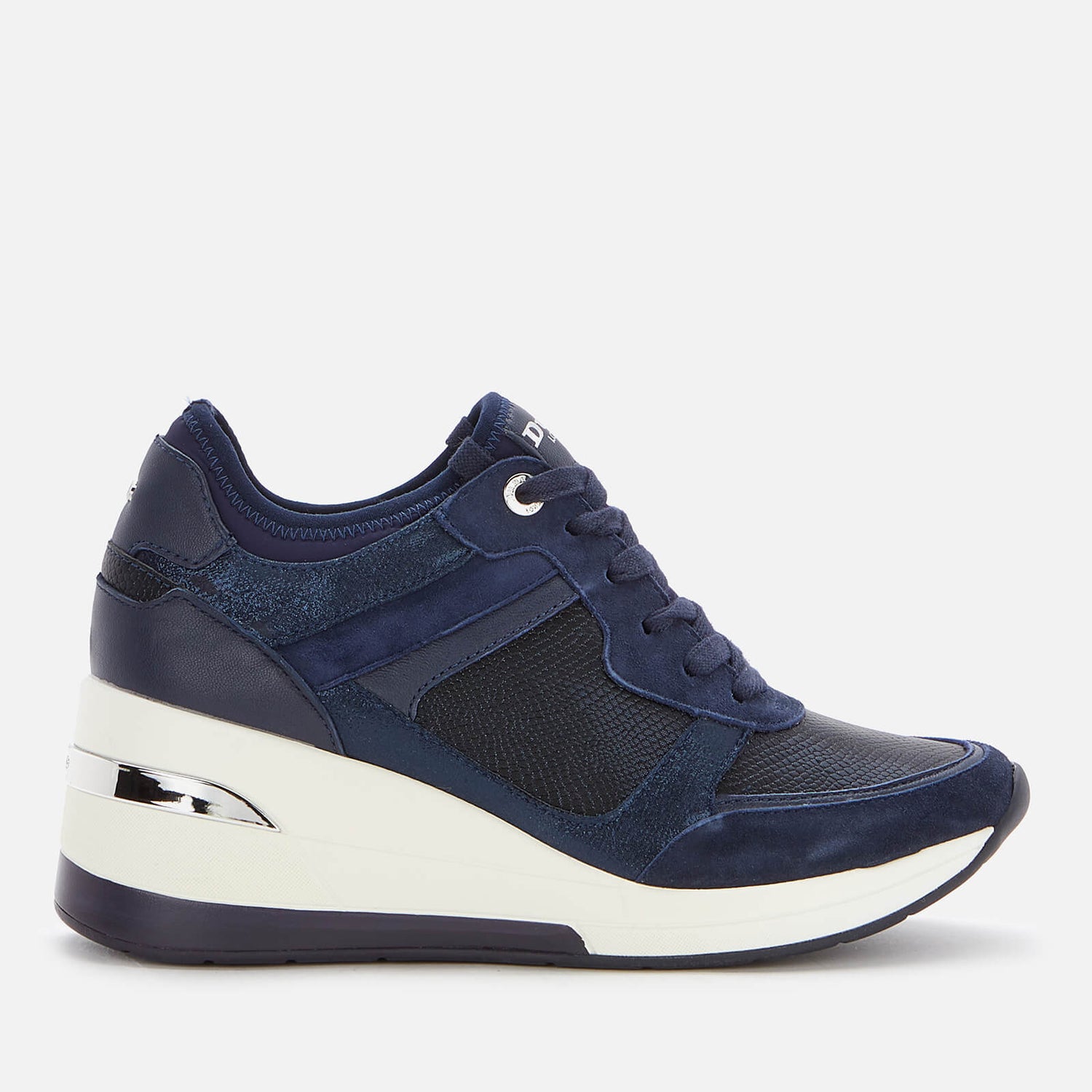 Dune Women's Eilas Running Style Trainers - Navy/Leather