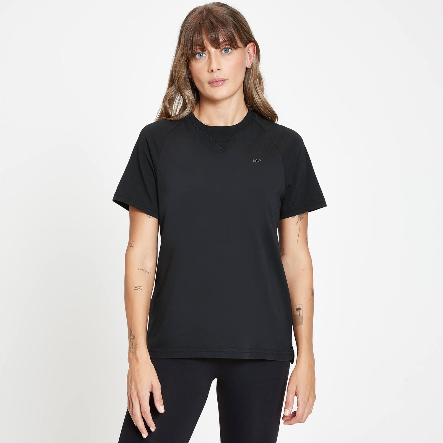 MP ženska majica z kratkimi rokavi Rest Day Longline - črna