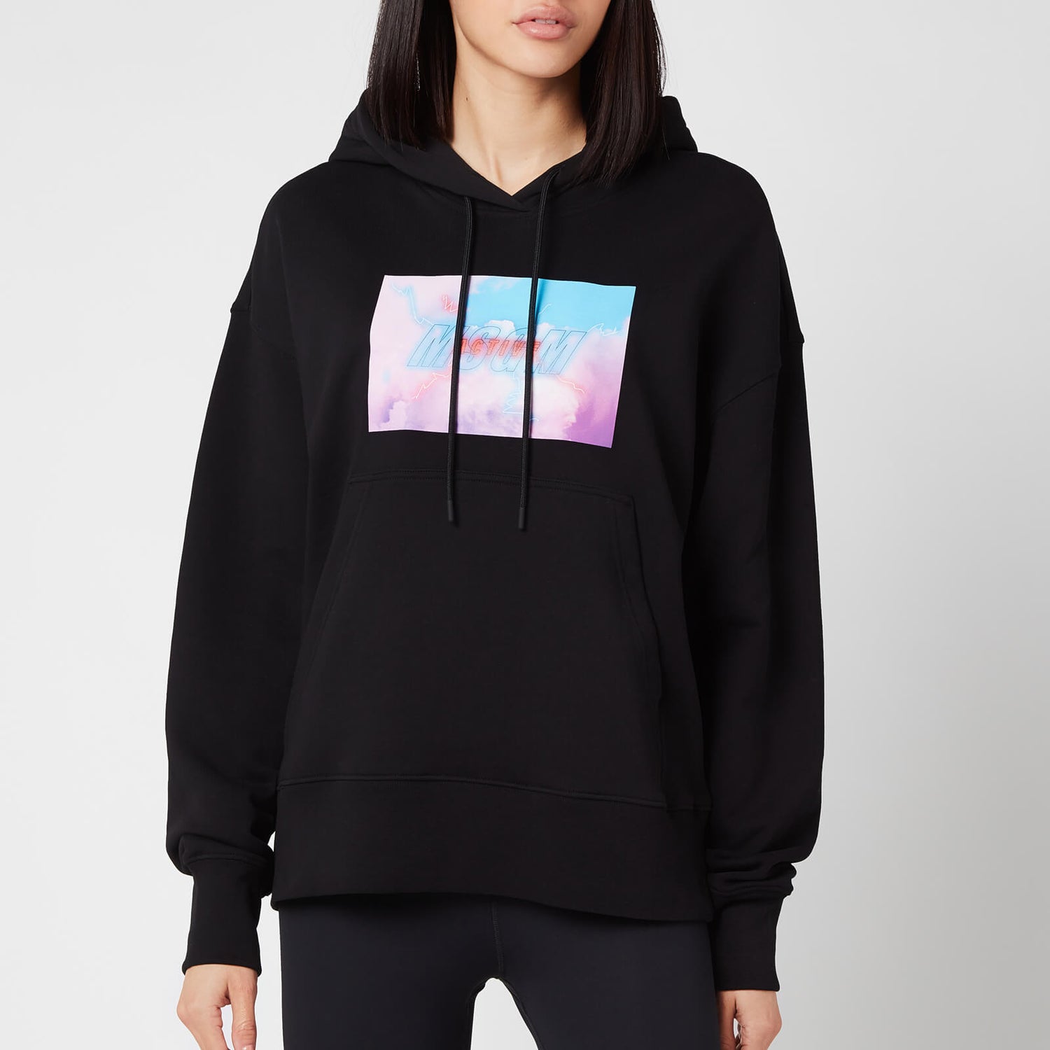 MSGM Active Women's Block Logo Hoodie - Black