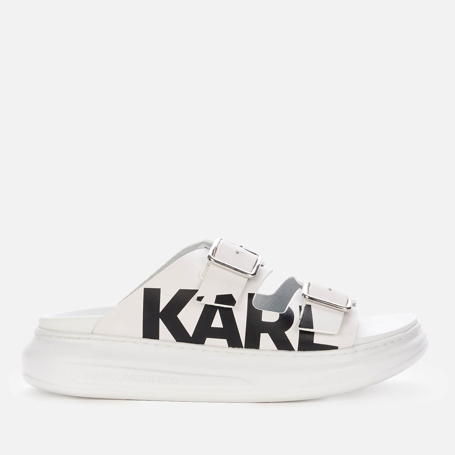 KARL LAGERFELD Women's Kapri Leather Flatform Sandals - White