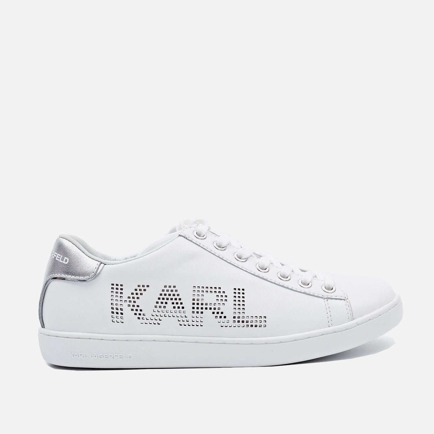 KARL LAGERFELD Women's Kupsole Ii Leather Trainers - White/Silver
