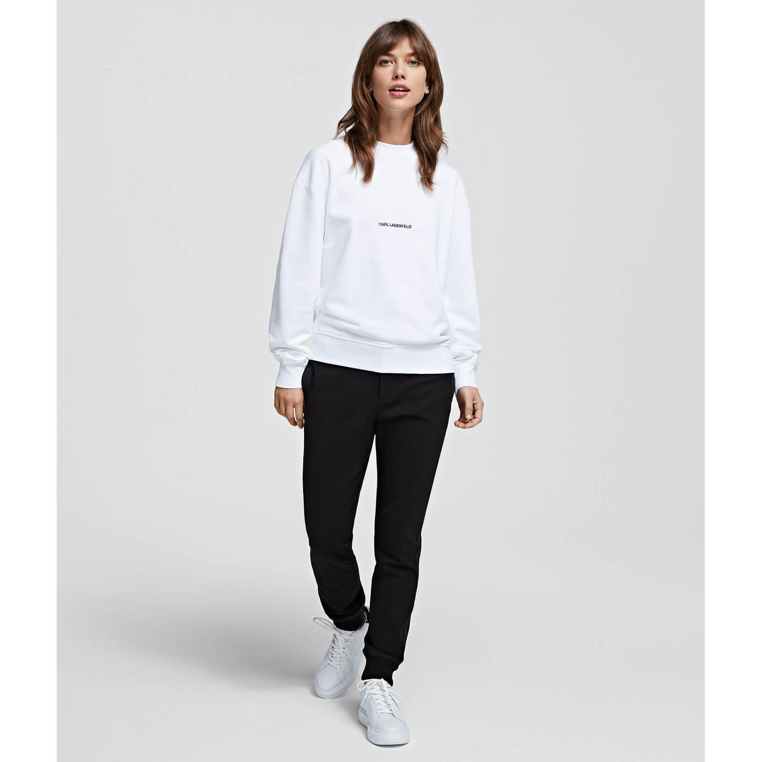 KARL LAGERFELD Women's Unisex Logo Sweatshirt - White