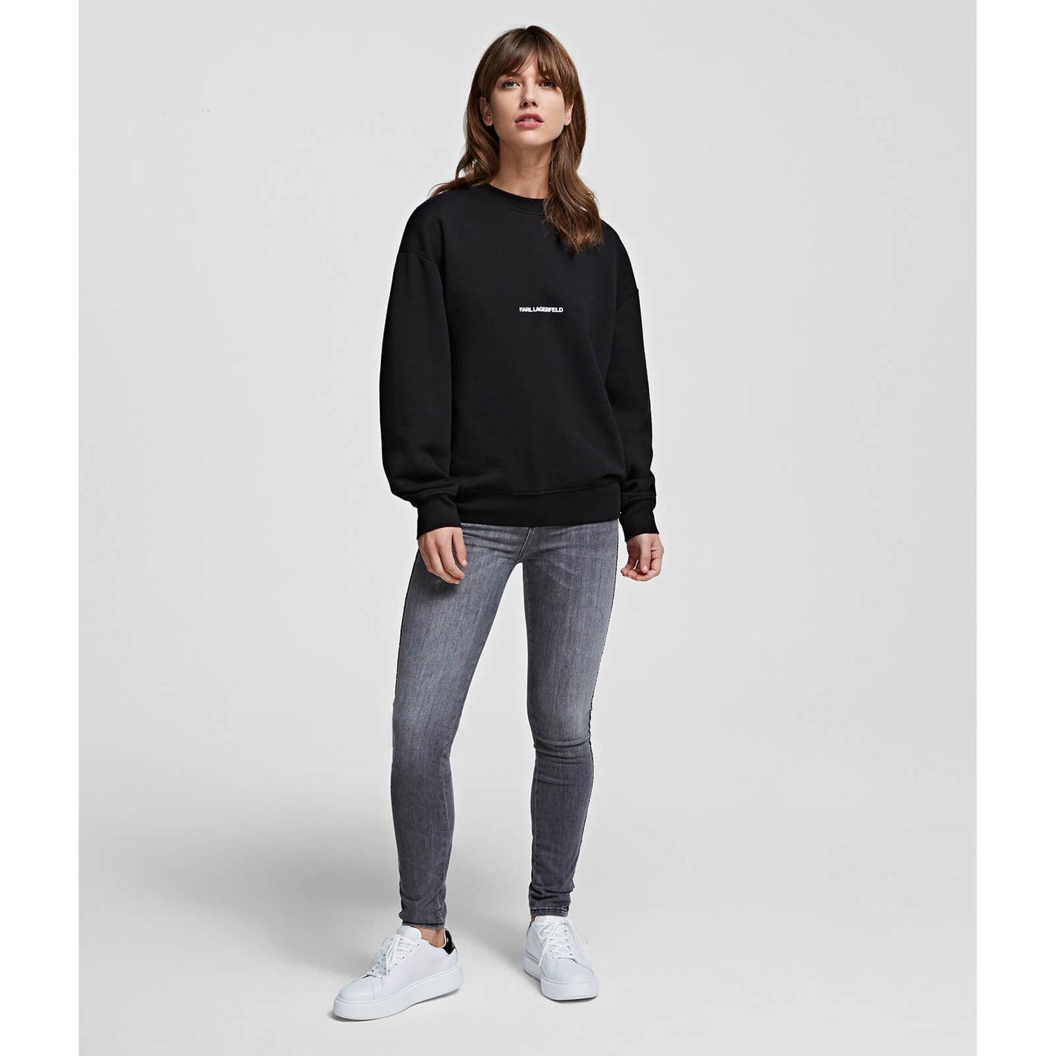 KARL LAGERFELD Women's Unisex Logo Sweatshirt - Black