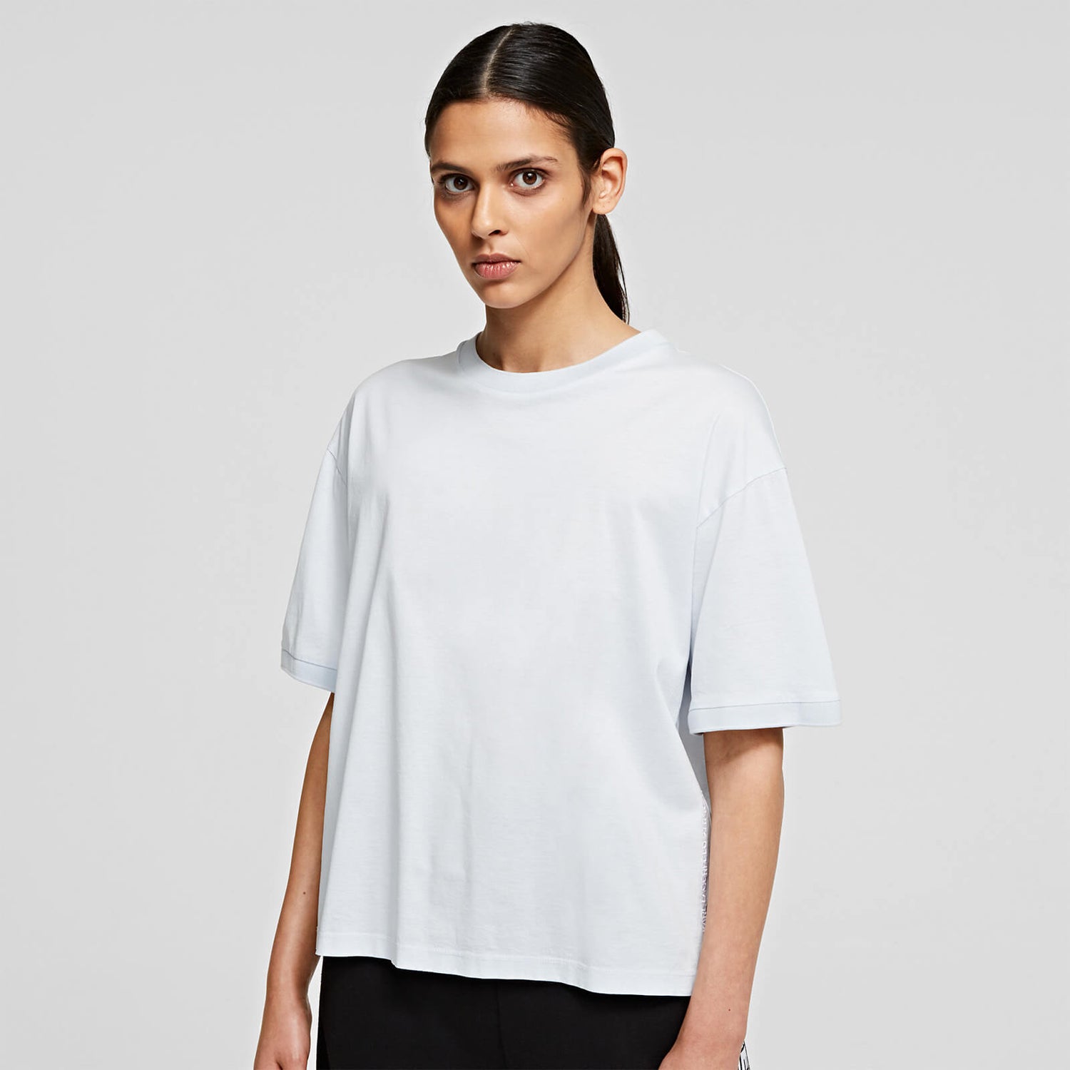 KARL LAGERFELD Women's Mercerized Logo T-Shirt - White