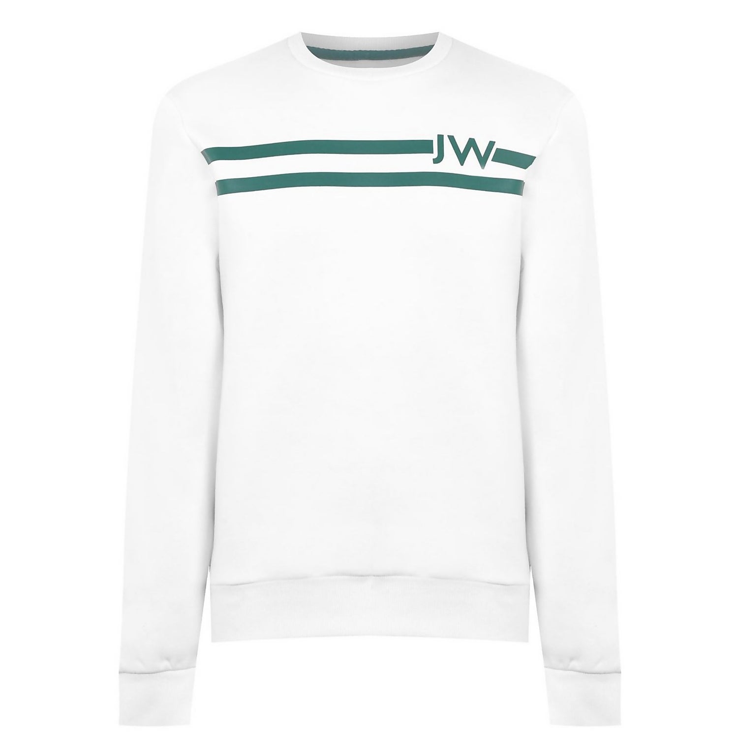 Hatton Stripe Crew Neck Sweatshirt - White