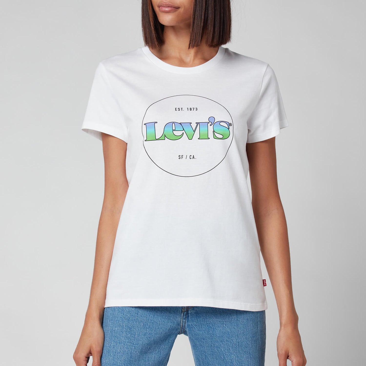 Levi's Women's The Perfect T-Shirt - Circle Logo Gradient White