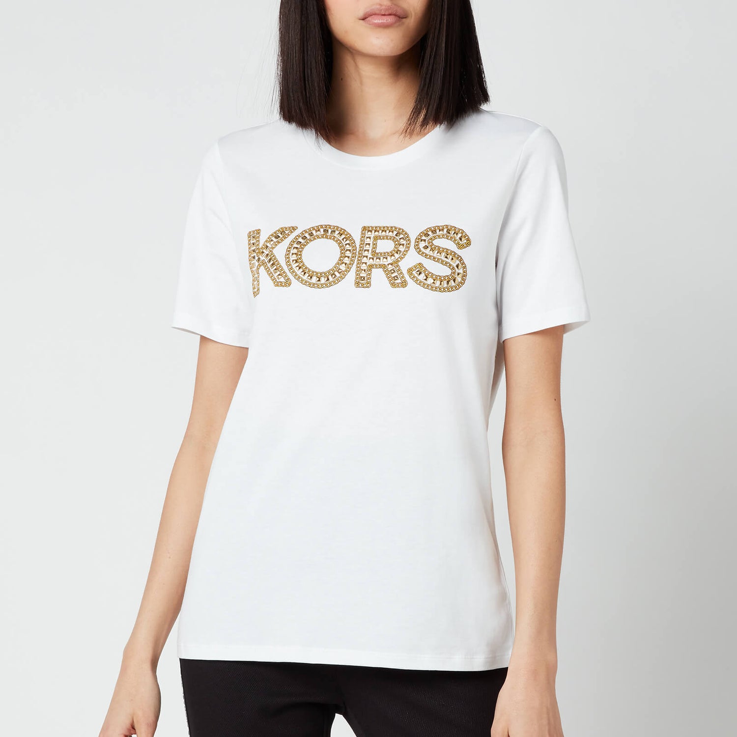 MICHAEL Michael Kors Women's Kors Studded Classic T-Shirt - White