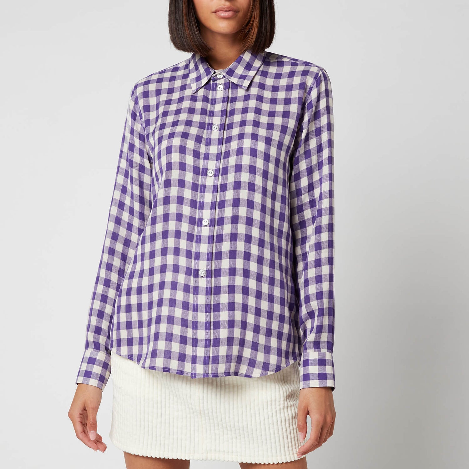 AMI Women's Classic Gingham Shirt - Violet - XS