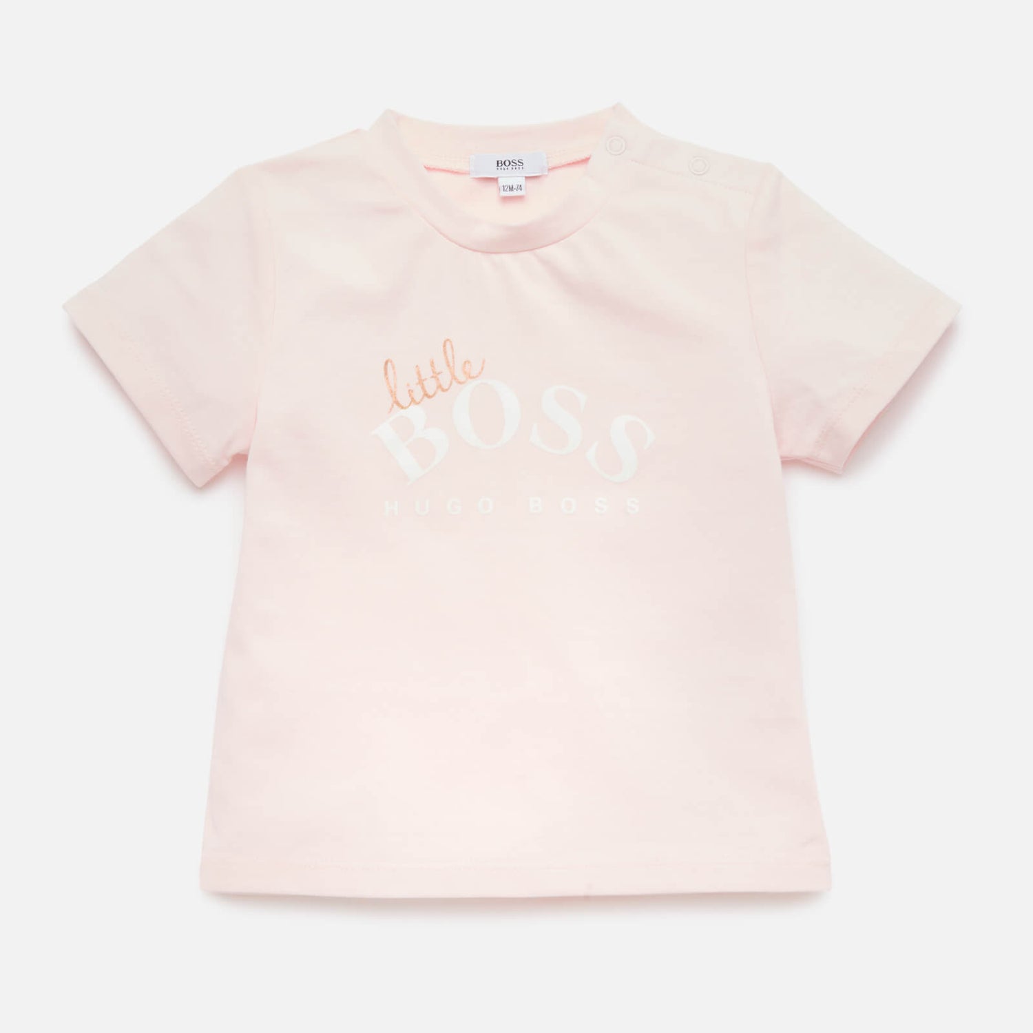 Hugo Boss Baby Girls' Logo Short Sleeve T-Shirt - Pale Pink