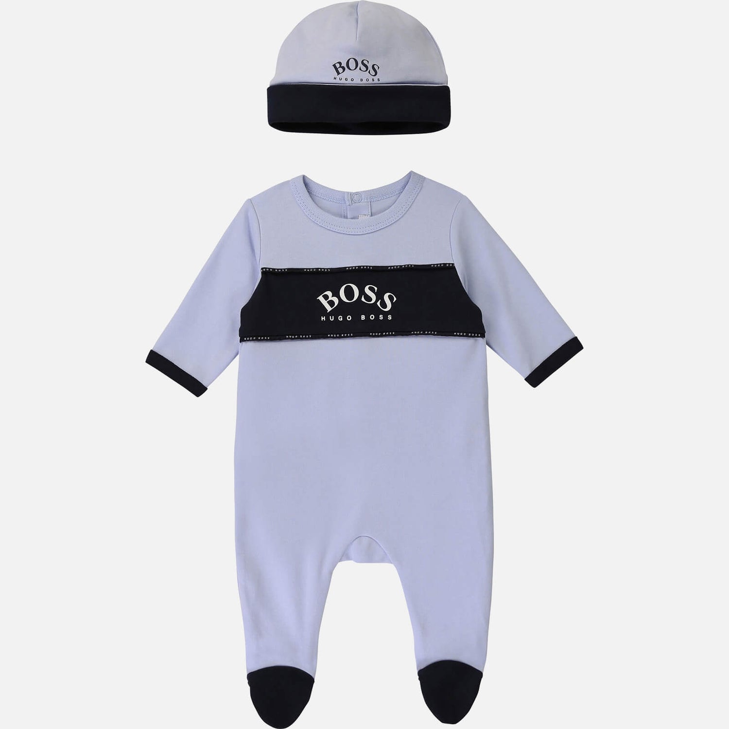 Hugo Boss Baby Boys' Pyjama Babygro & Hat Set - Pale Blue