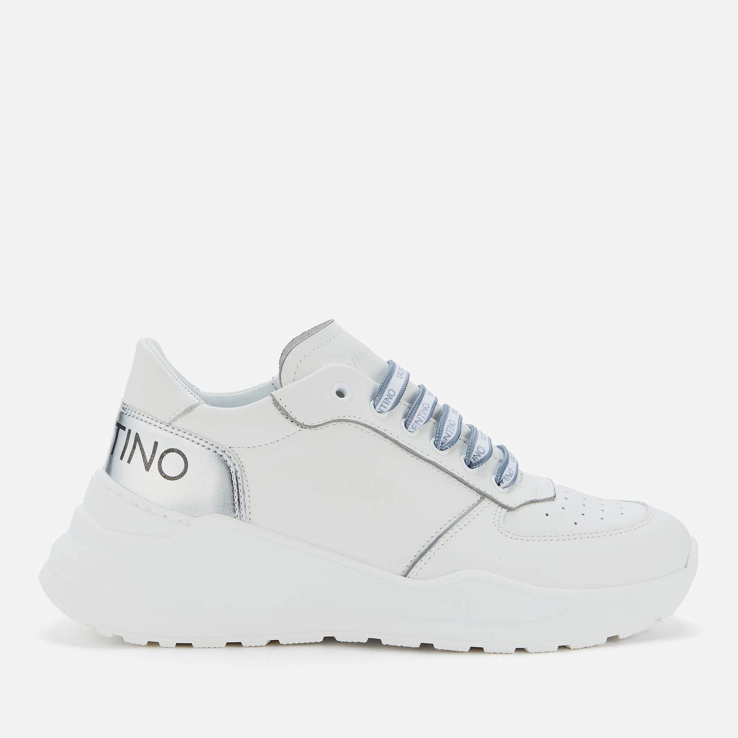 Valentino Women's Leather Running Style Trainers - White/Silver