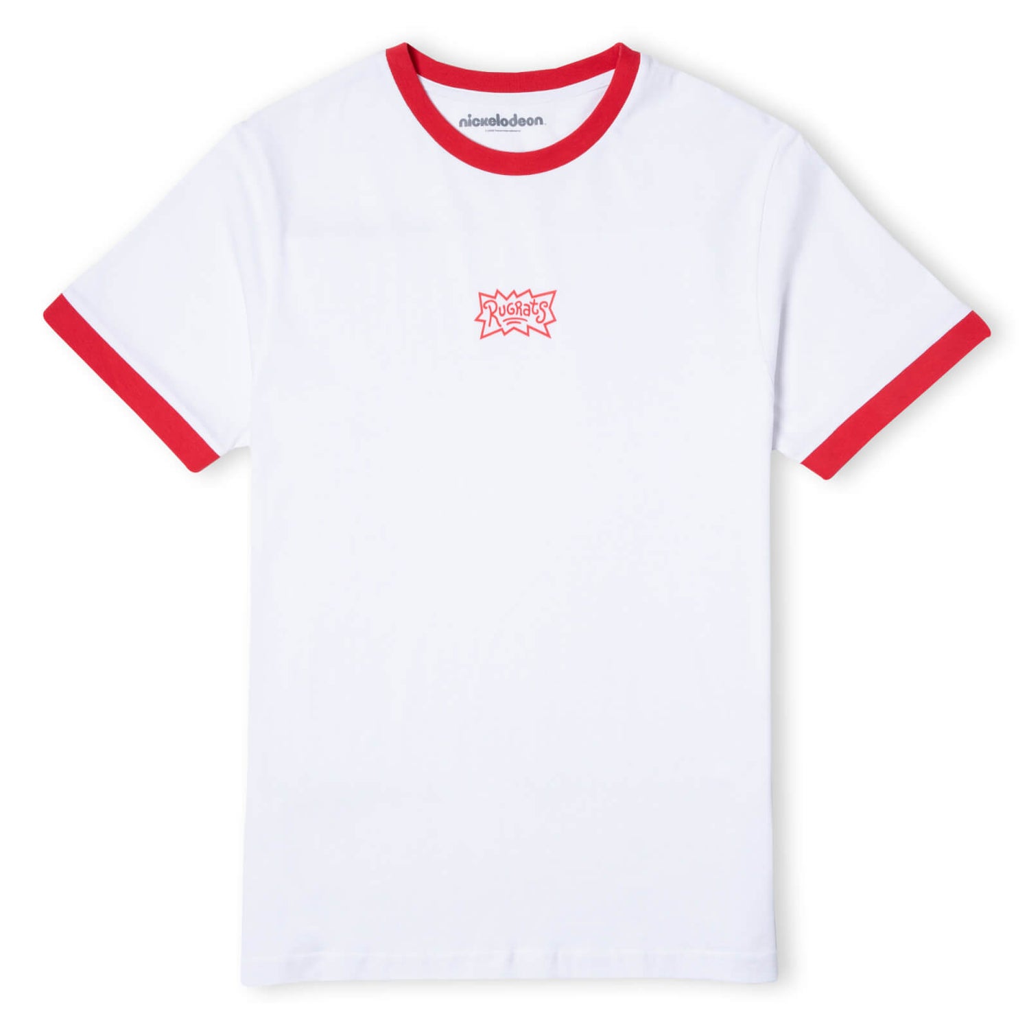 Rugrats Unisex Ringer T-Shirt - Wit/Rood