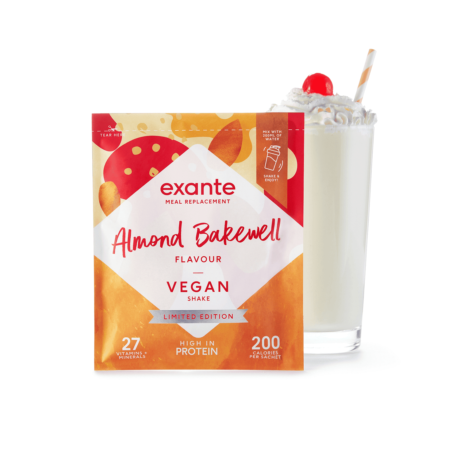Vegan Meal Replacement Box of 7 Almond Bakewell Flavour Shake
