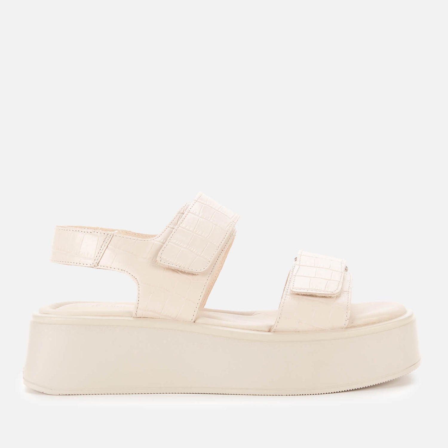 Vagabond Women's Courtney Embossed Leather Double Strap Sandals - Off White