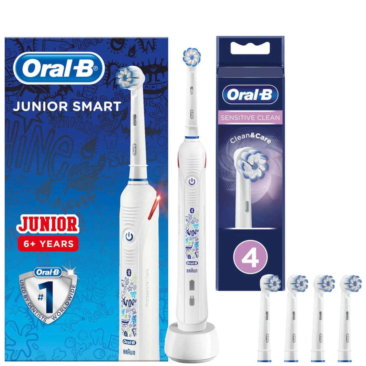 Oral-B Junior Smart Elektrische Tandenborstels + 4 Opzetborstels