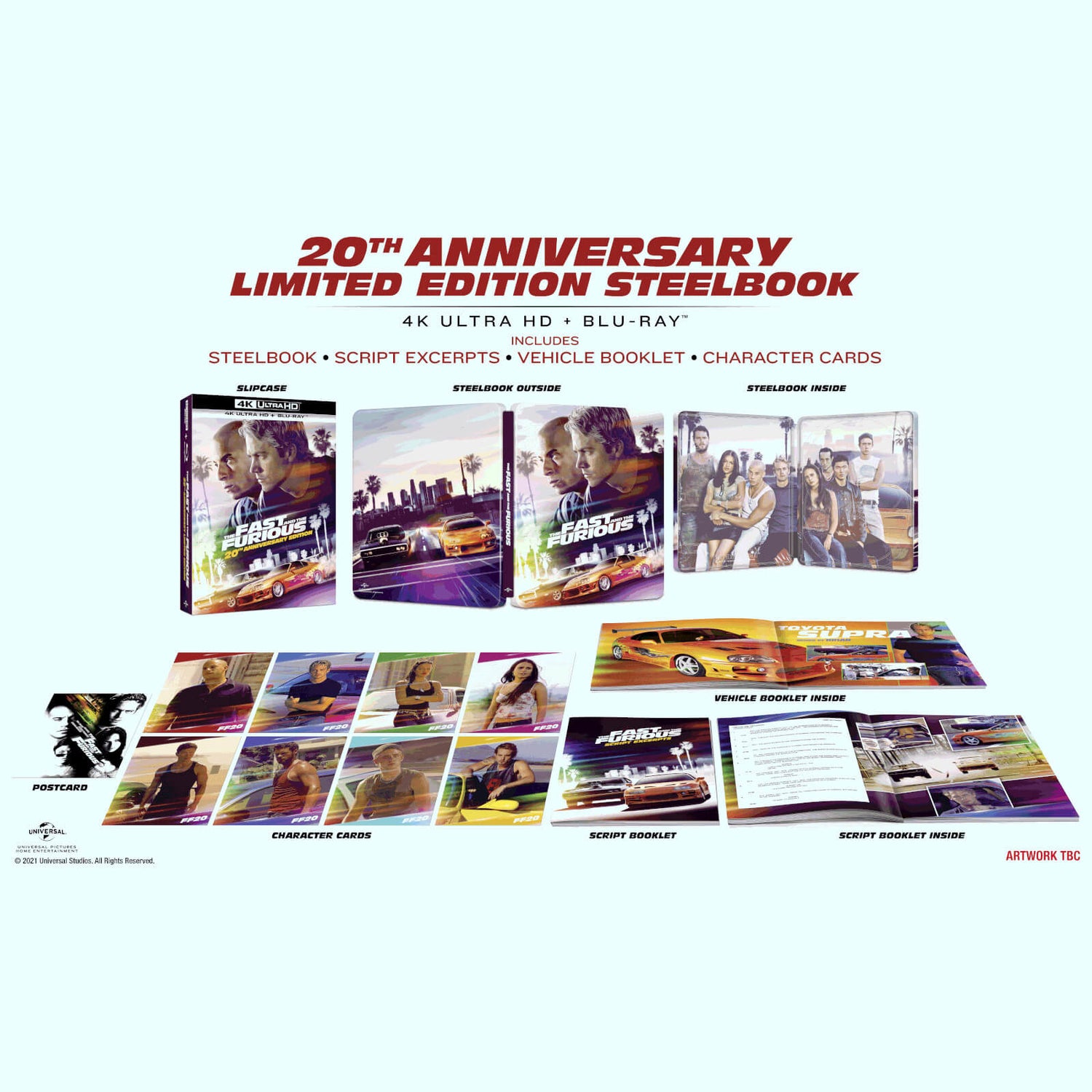 The Fast & The Furious: 4K Ultra HD Zavvi Exclusive 20th Anniversary Limited Collector's Edition Steelbook (inkl. Blu-ray)