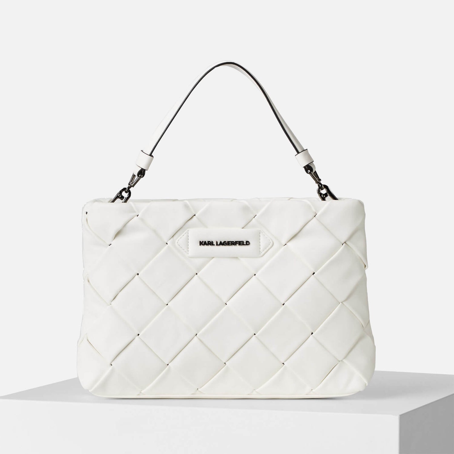 KARL LAGERFELD Women's K/Kushion Braid Clutch - White