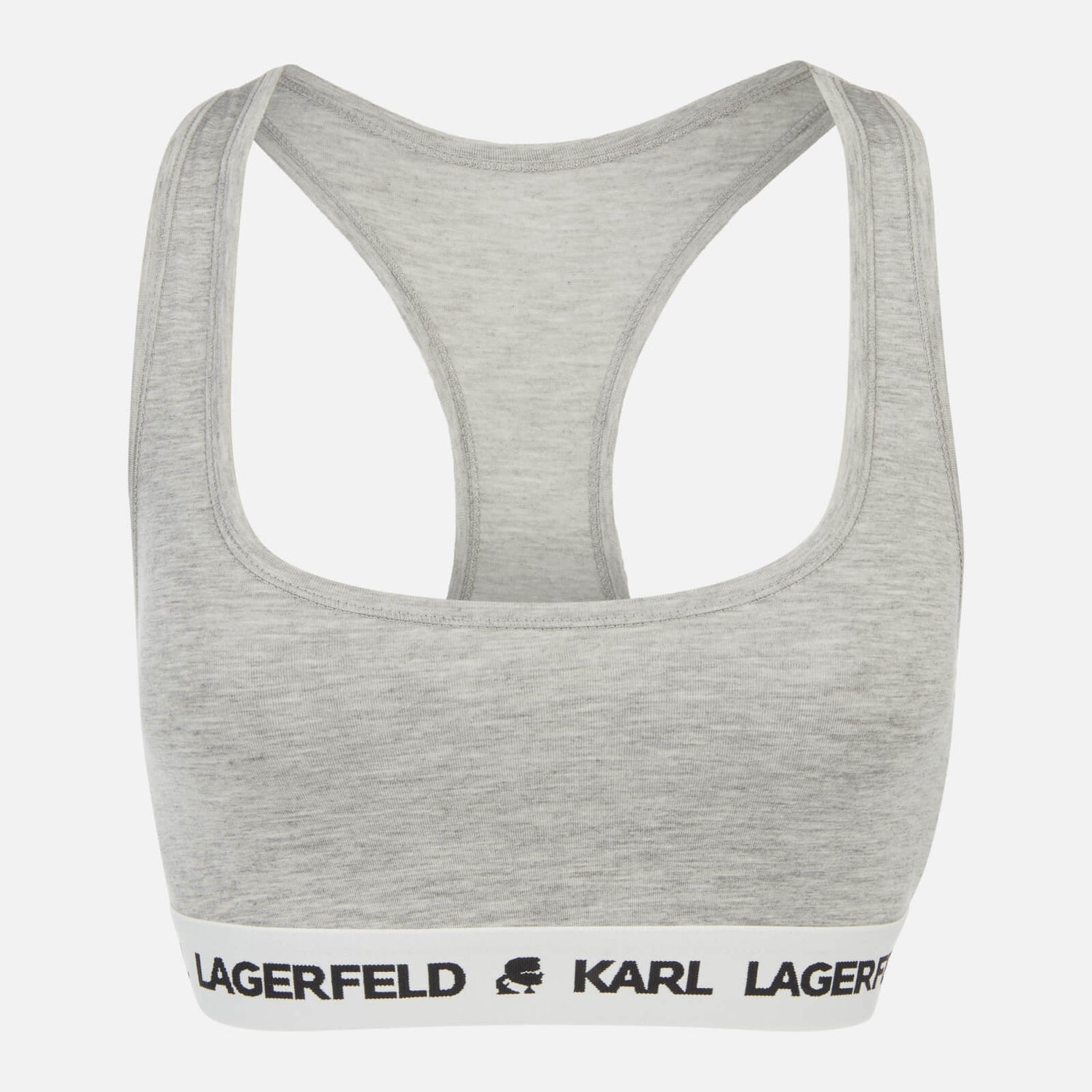 KARL LAGERFELD Women's Logo Bralette - Grey Melange