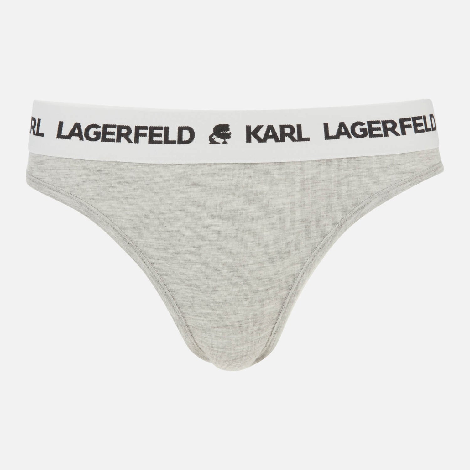 KARL LAGERFELD Women's Logo Thong - Grey Melange