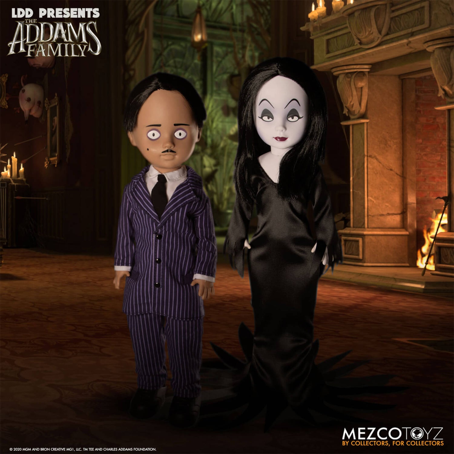 Mezco LDD Présente La Famille Addams Poupées Gomez et Morticia Pack de 2