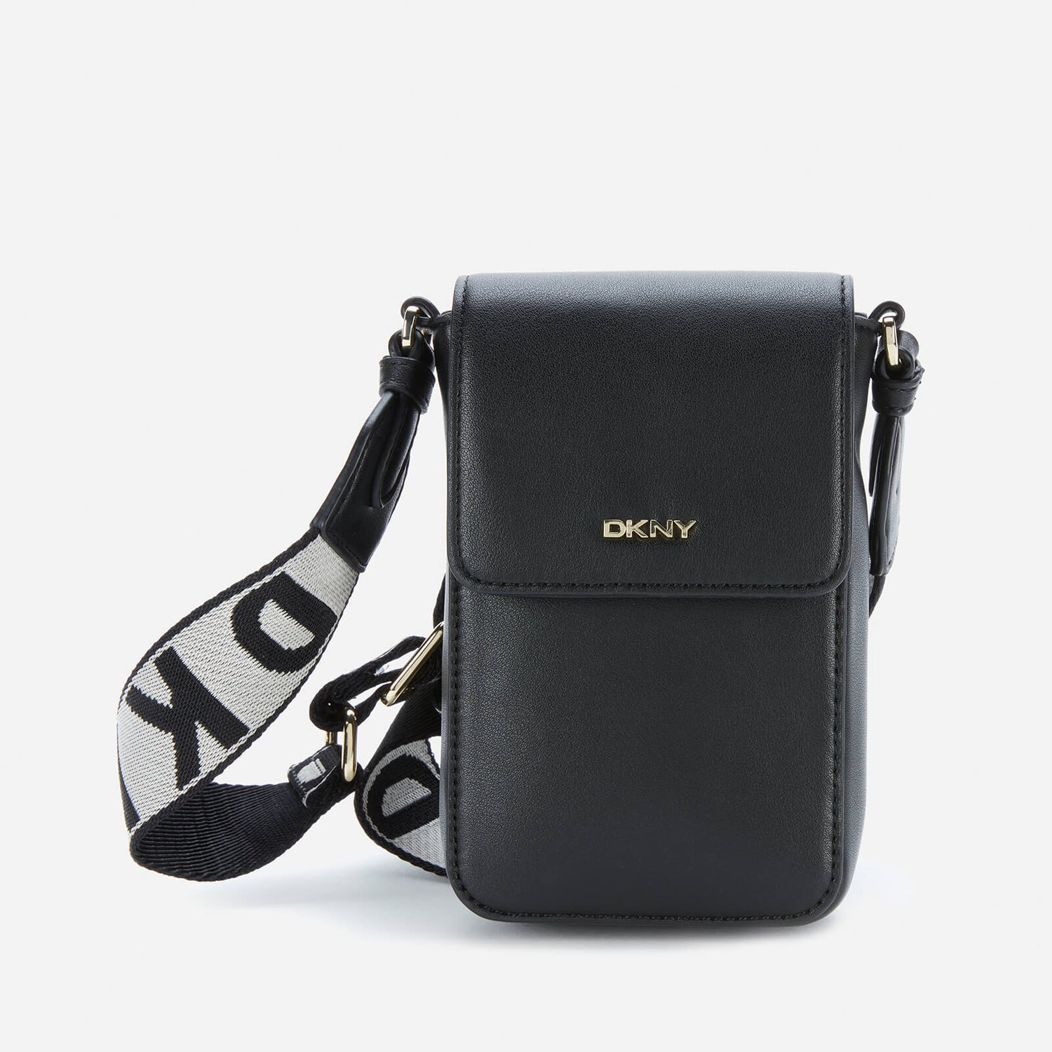 DKNY Women's Winona Flap Phone Cross Body Bag - Black