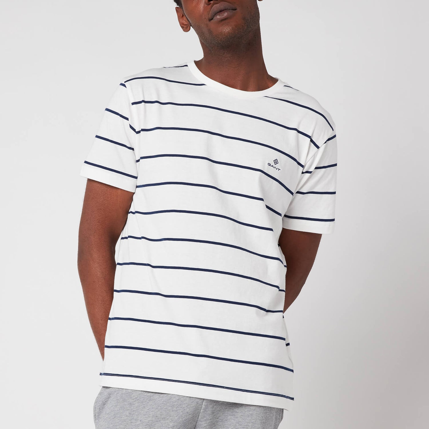 GANT Men's Breton Stripe T-Shirt - Eggshell