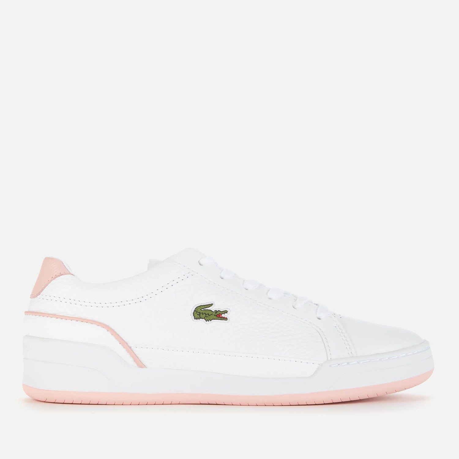 Lacoste Women's Challenge 0721 1 Leather Cupsole Trainers - White/Light Pink