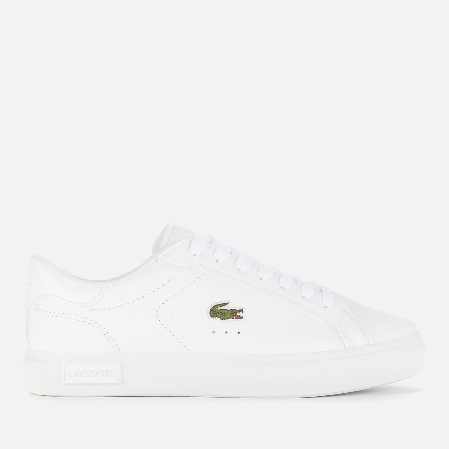 Lacoste Women's Powercourt 07212 Leather Chunky Trainers - White/White