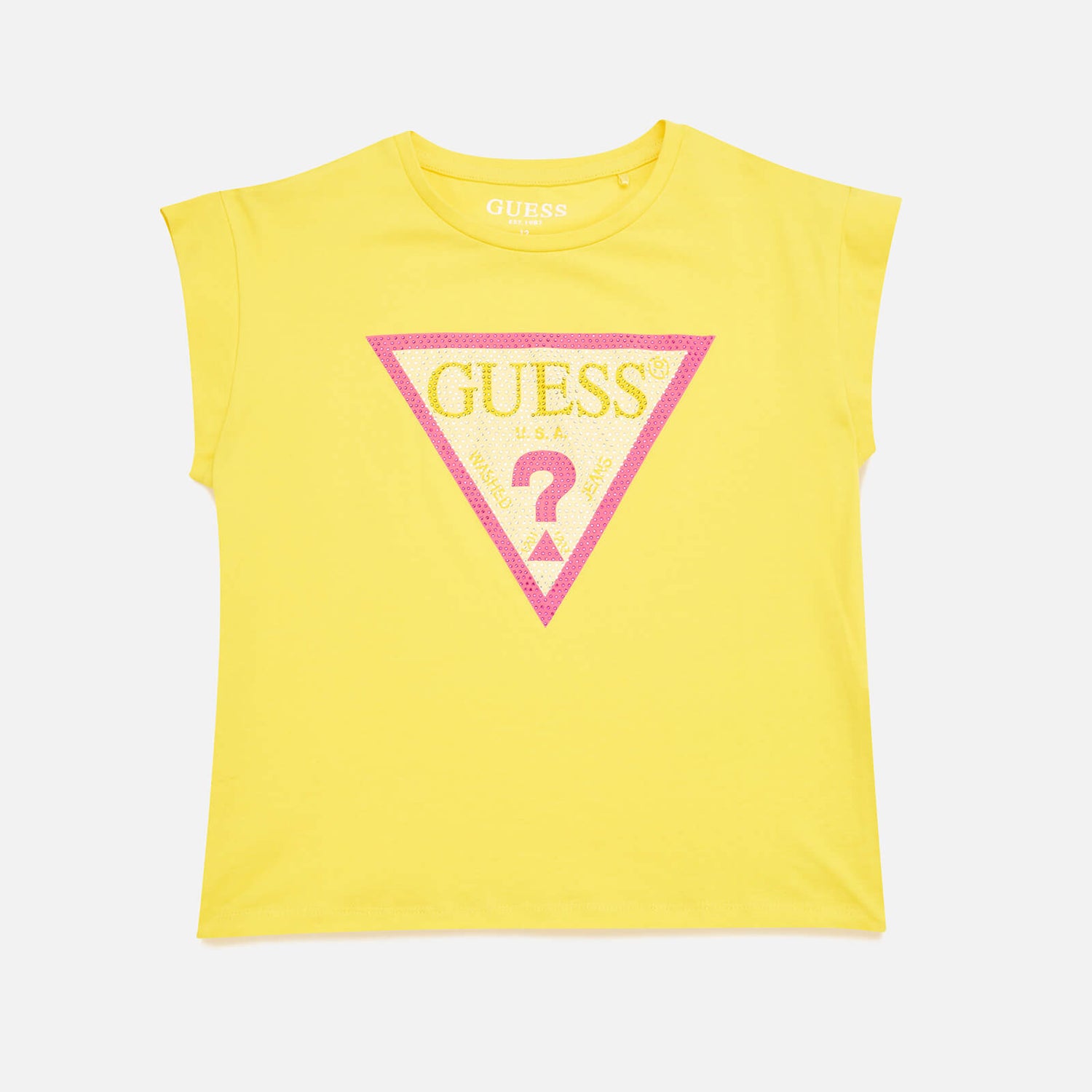 Guess Girls' Midi Short Sleeved T-Shirt - Summer Yellow