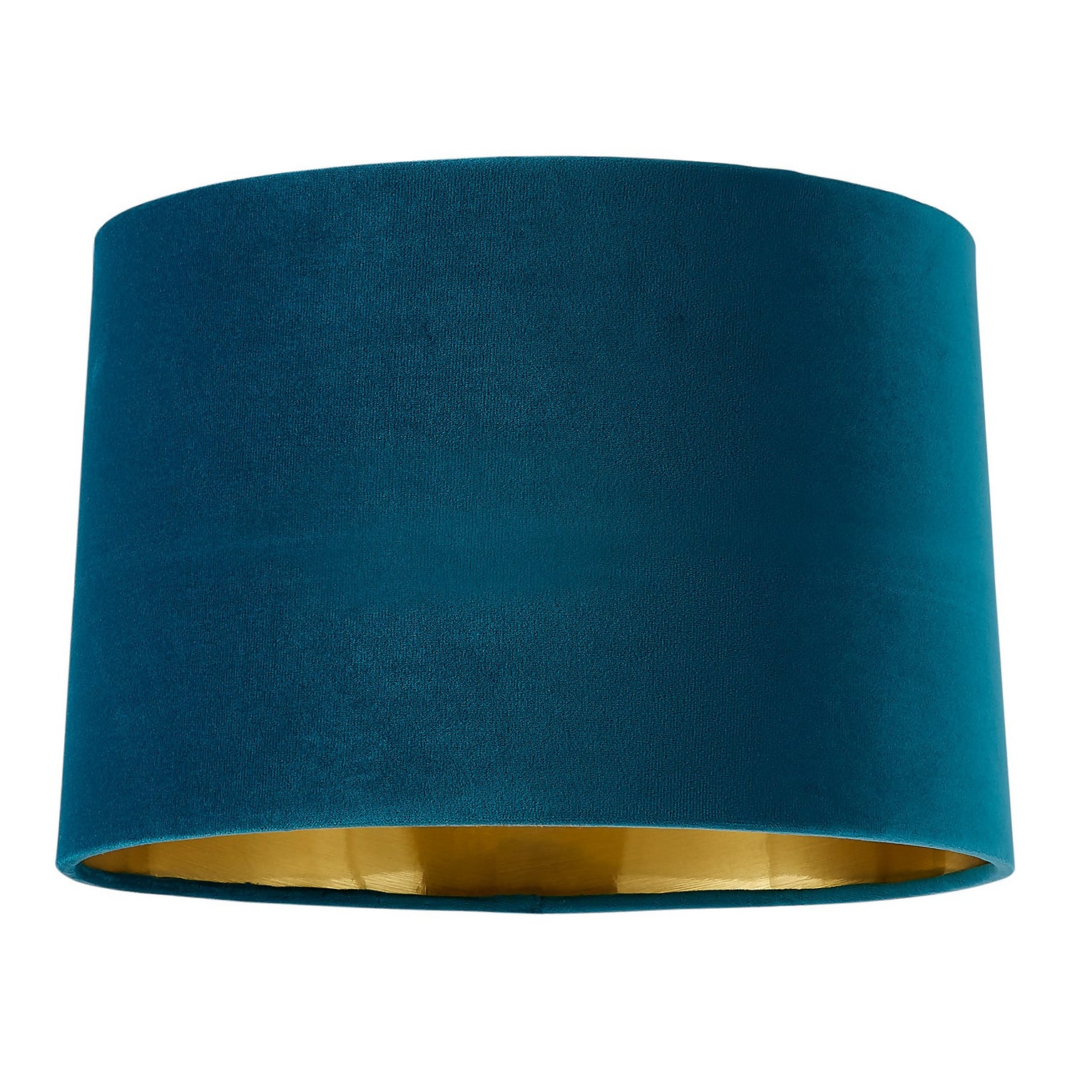House Beautiful Samet Velvet Drum Shade Teal 30cm Homebase