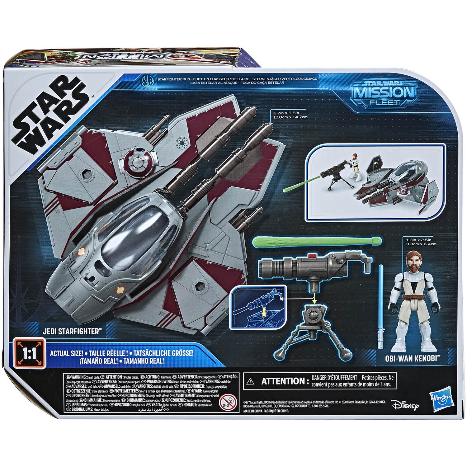 Hasbro Star Wars Mission Fleet Figurine articulée Obi-Wan Kenobi Jedi Starfighter