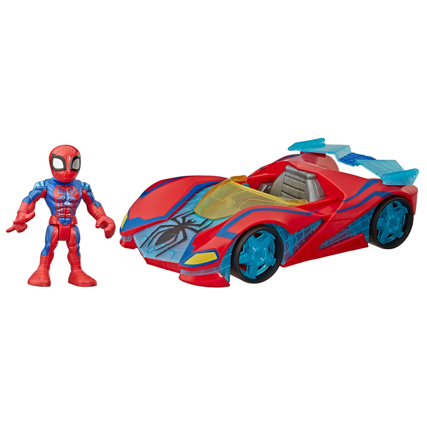 Hasbro Playskool Heroes Marvel Super Hero Adventures Spider-Man Web Racer 13 cm Figur und Fahrzeug