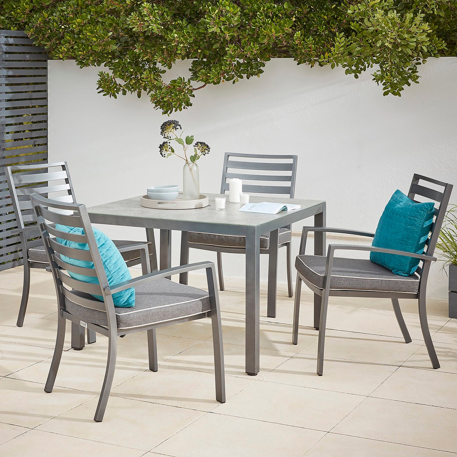 Aluminium 4 best sale seater patio set