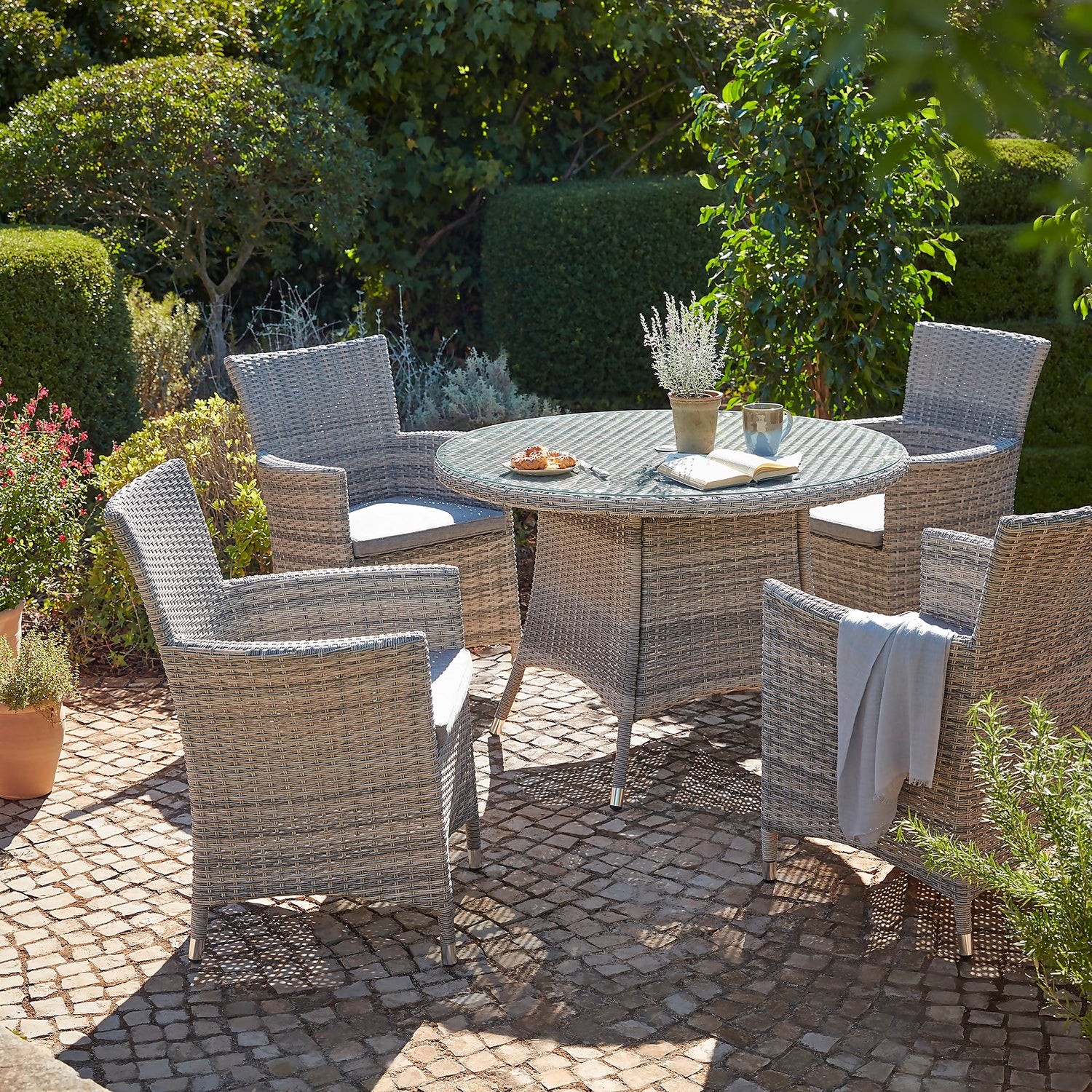 Florence 4 Seater Garden Dining Set | Homebase