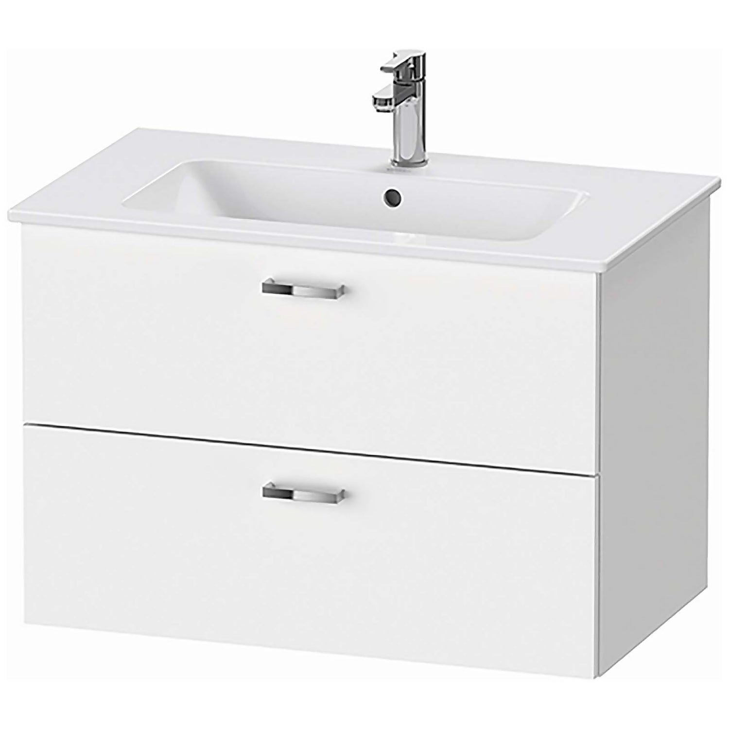 Duravit Xbase 800mm Basin Wall, Wall Mounted Bathroom Vanity And Accessory Shelf For Makeup Toiletries White