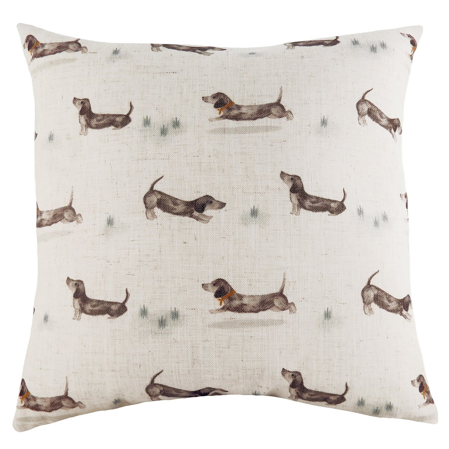 Sausage Dog Print Cushion Natural Homebase