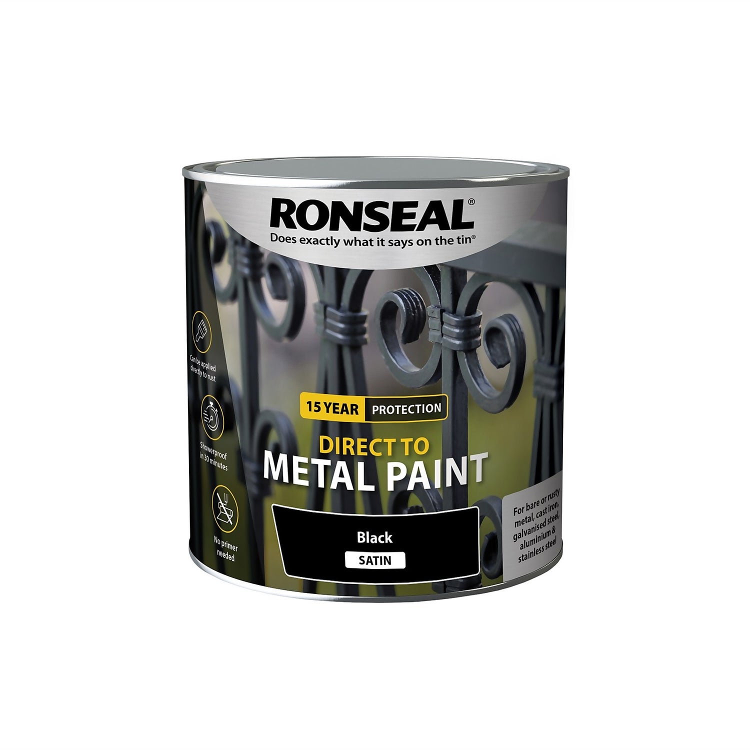 Ronseal Direct Metal Paint Blk Sat 2.5L