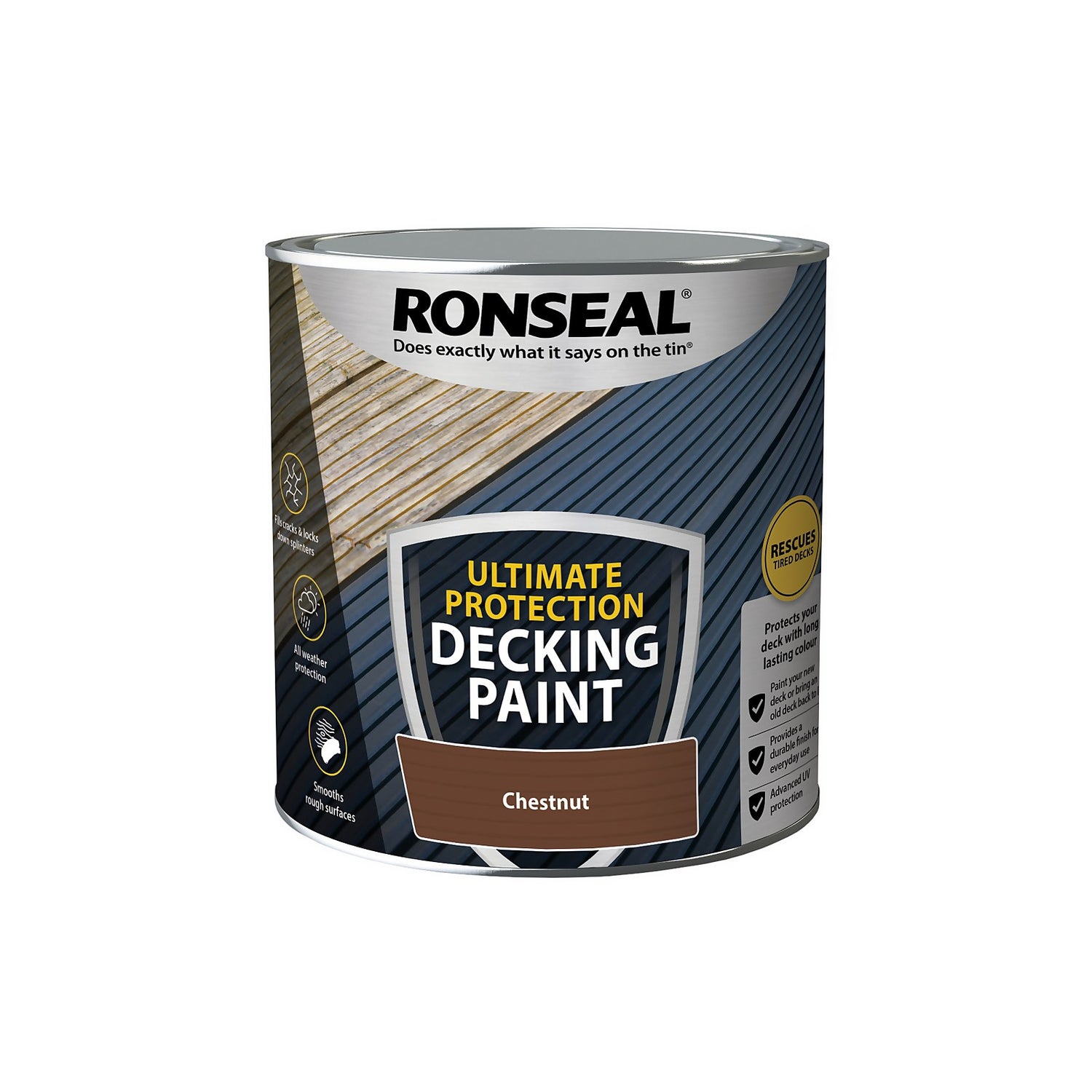ronseal ultimate protection decking paint chestnut 2 5l homebase