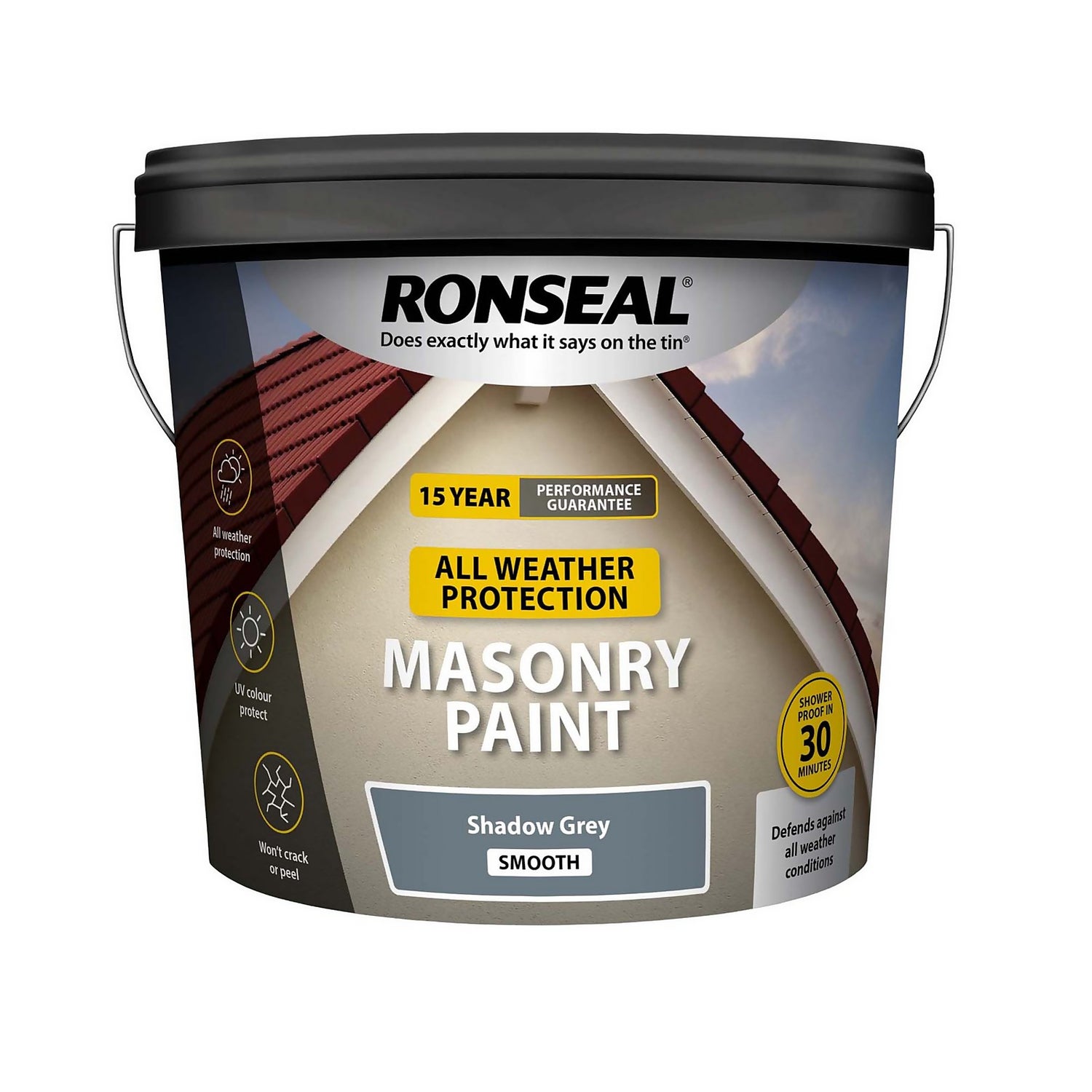ronseal all weather masonry paint shadow grey 10l homebase
