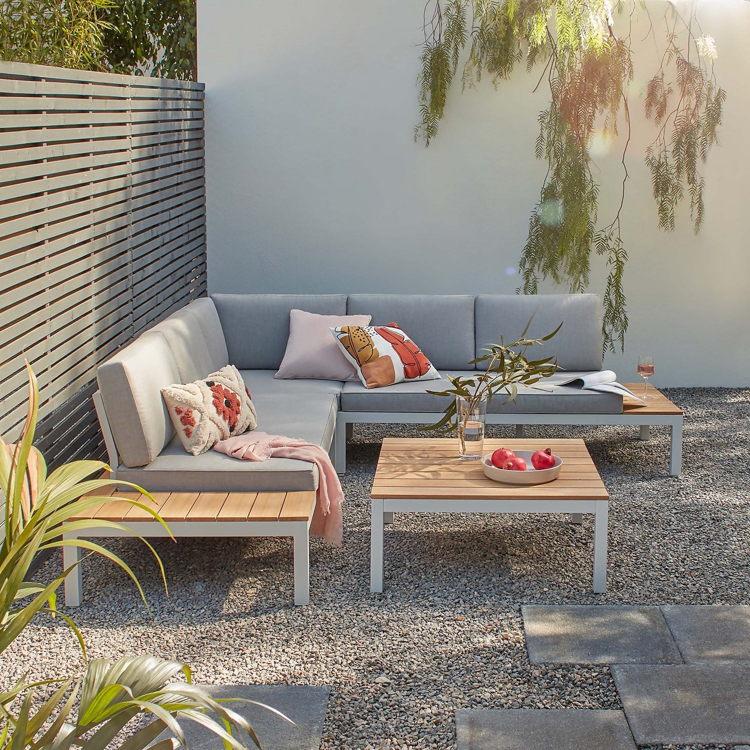 Spirit　Sofa　Grey　Homebase　Metal　Garden　Corner　Set